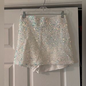 Show me your Mumu Sequin Embellished White Skort